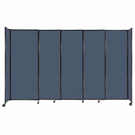Versare StraightWall Sliding Portable Partition 11'3" x 6'10" Ocean Fabric 1482515